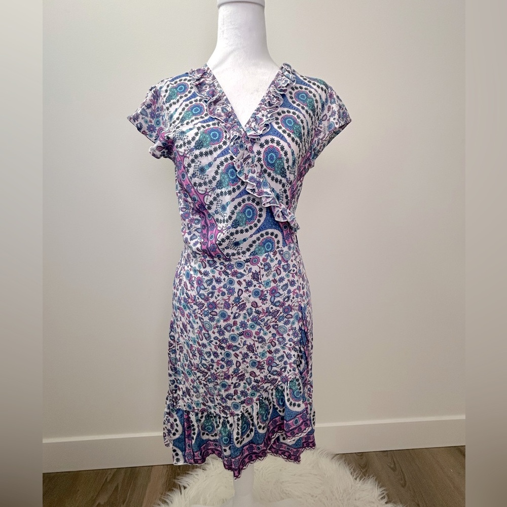 Harem Soft Cotton Floral Wrap Dress | Size S